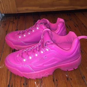 fila womens disruptor ii in fuchsia hot pink